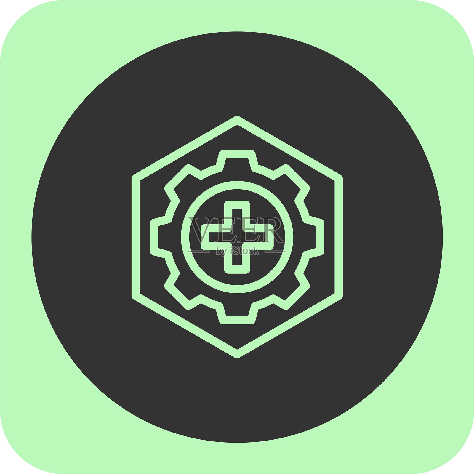 安全第一线性圆形图标插画图片素材