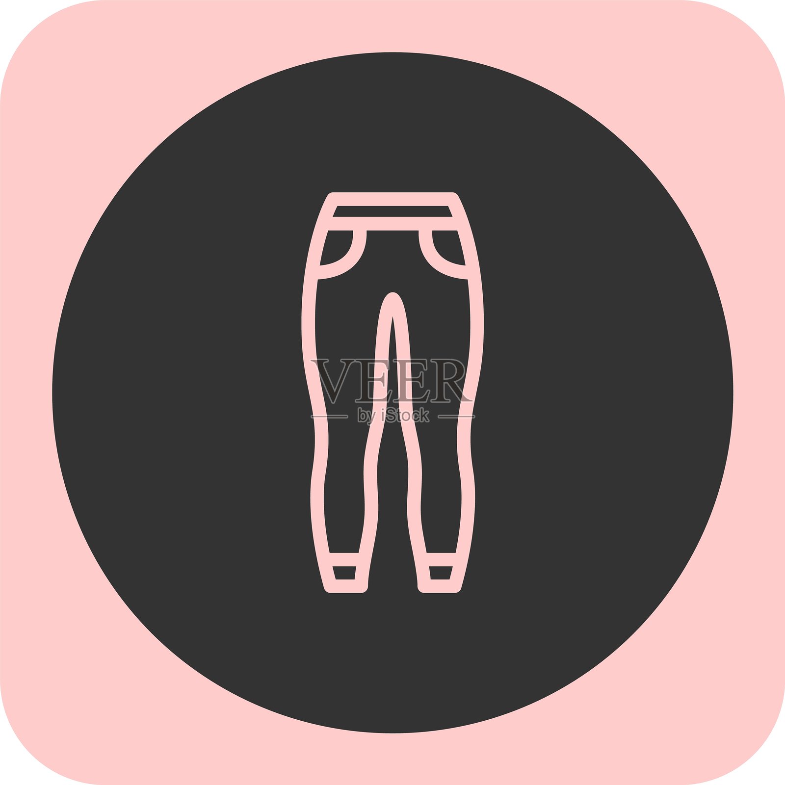 紧身牛仔裤线性圆形图标插画图片素材