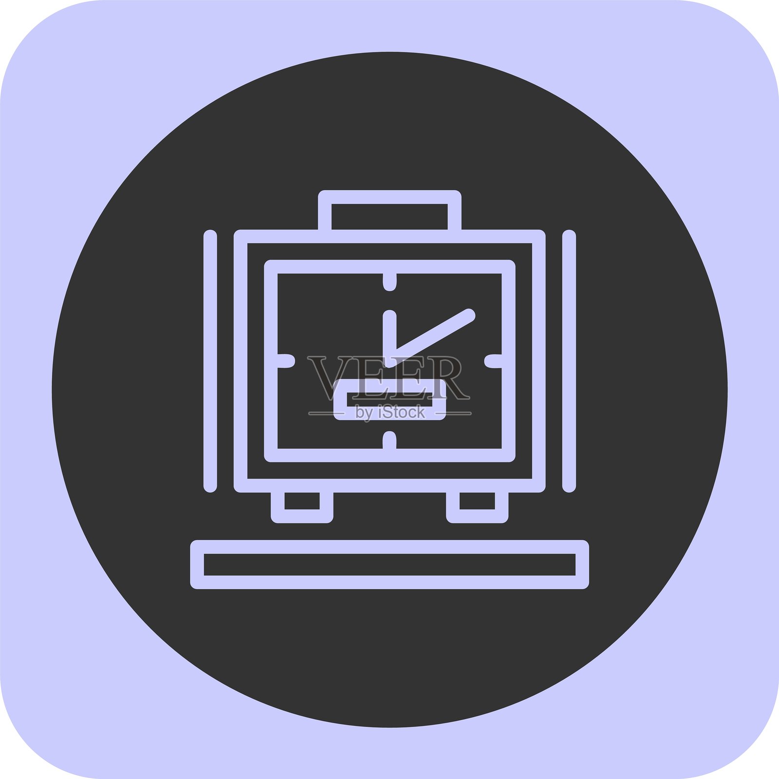 闹钟线性圆形图标插画图片素材