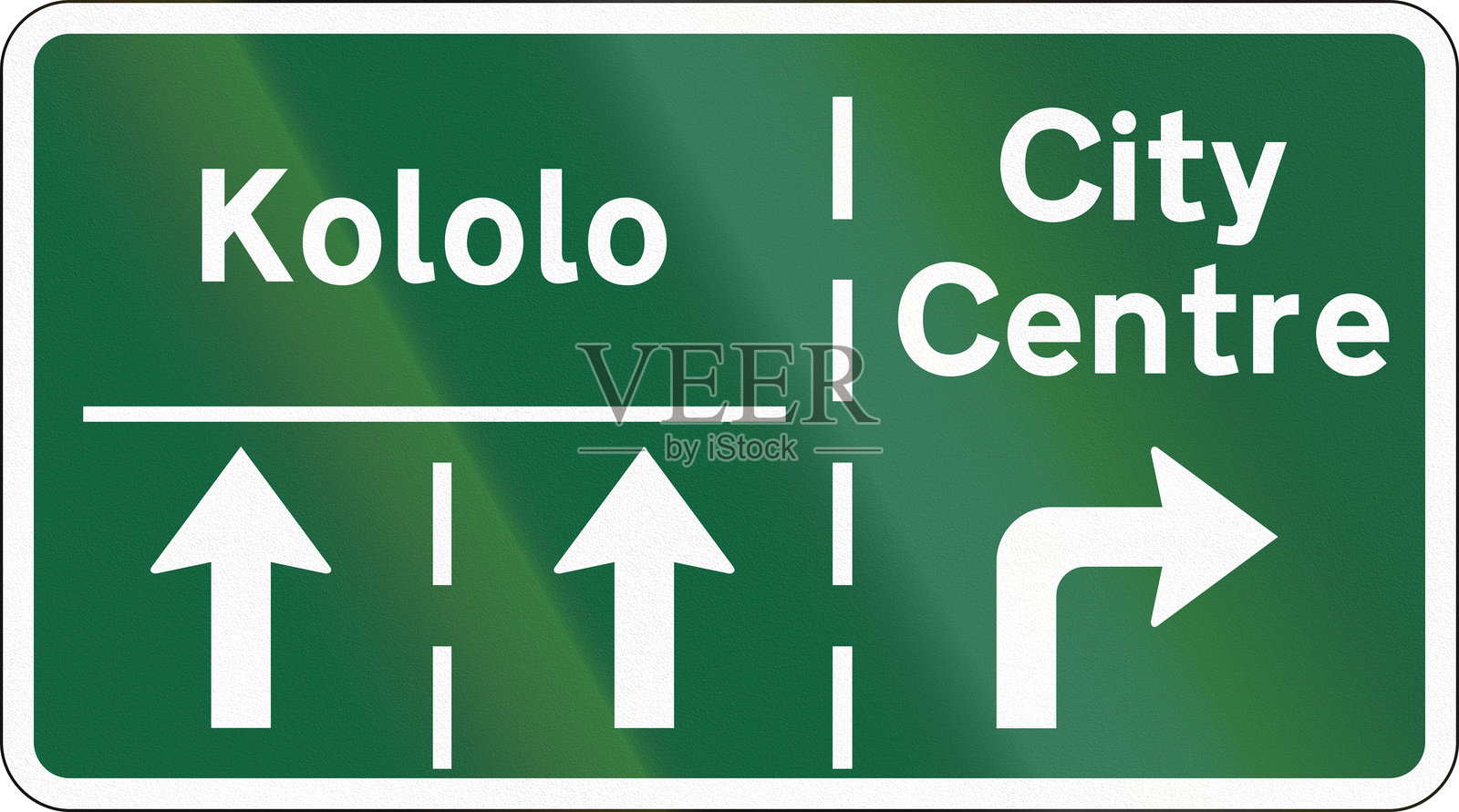 乌干达的指示路标 - 科洛洛和市中心的车道预选标志插画图片素材