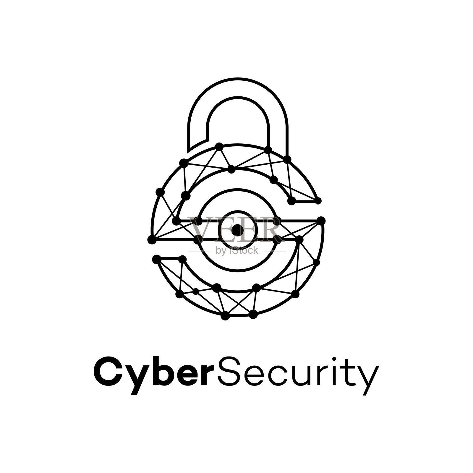 网络安全 网络锁 眼部保护 数据隐私 安全系统插画图片素材