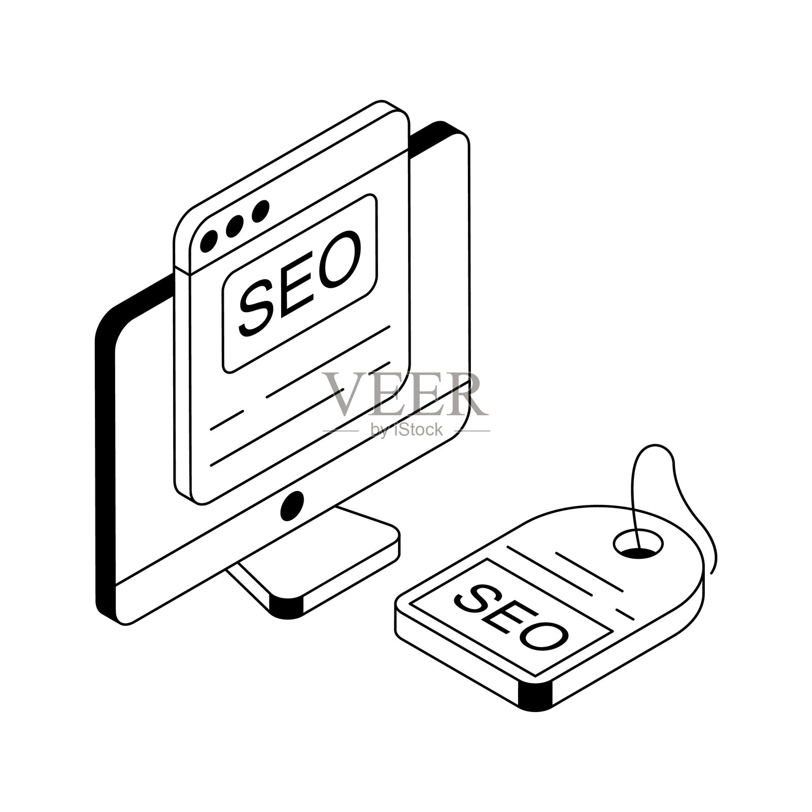 SEO标签插画图片素材