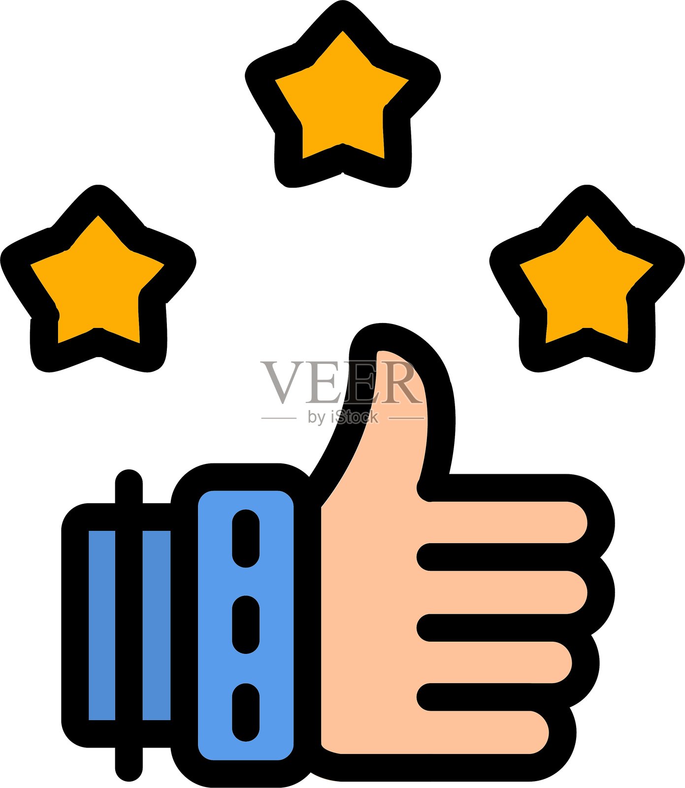 评分小部件线条填充图标插画图片素材