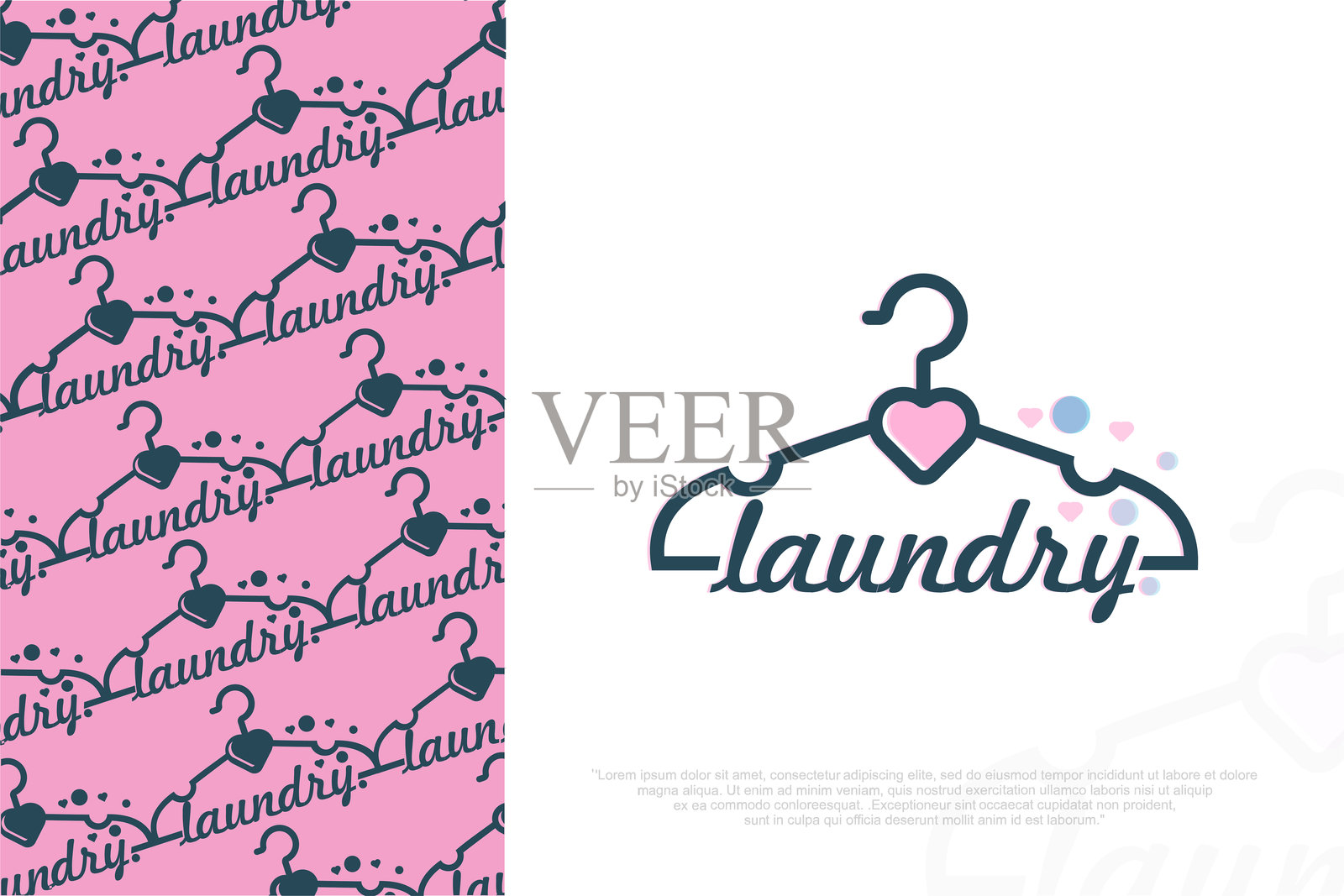 洗衣店标志设计。洗衣服务。矢量插图插画图片素材