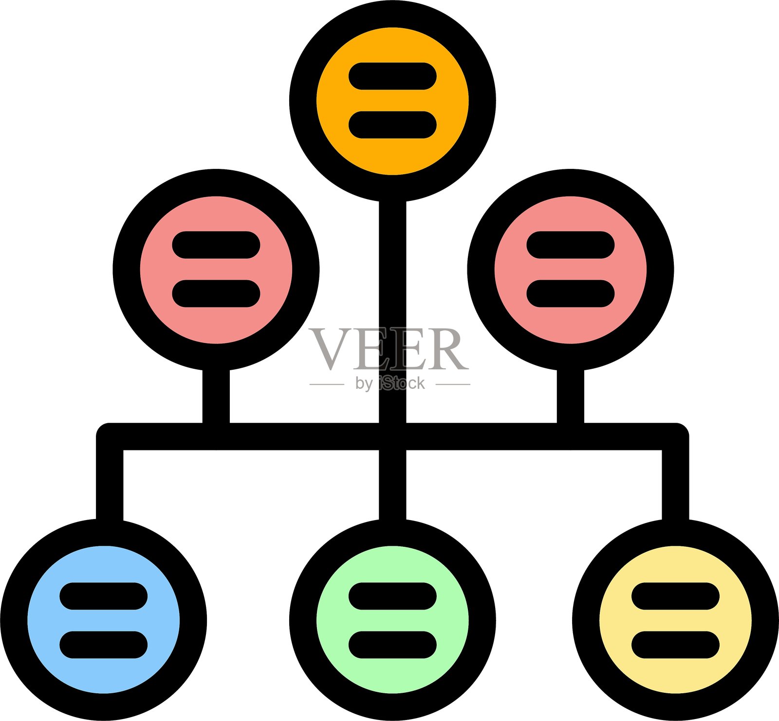 任务工作流程线条填充图标插画图片素材