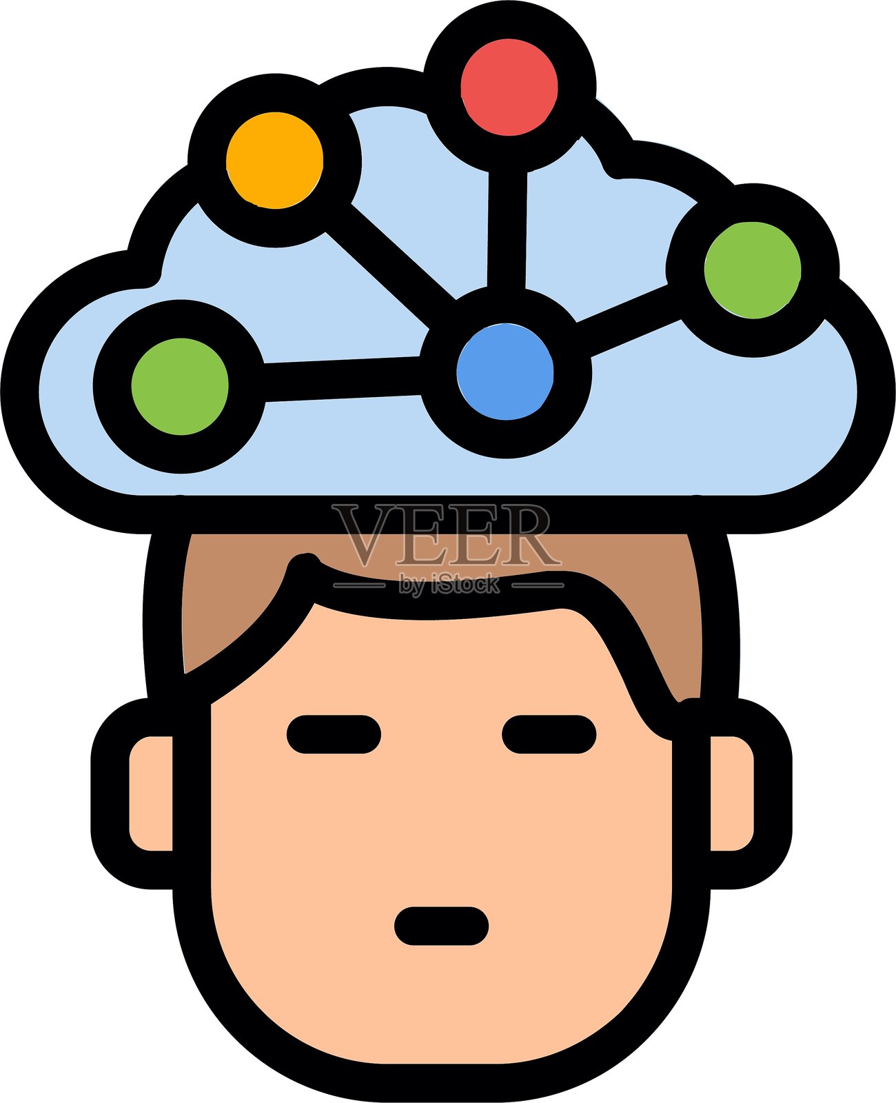 神经网络线条填充图标插画图片素材