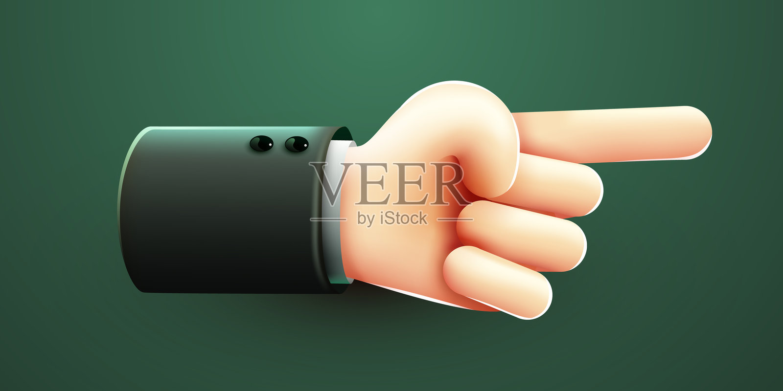 人手指向方向。卡通3D风格。插画图片素材