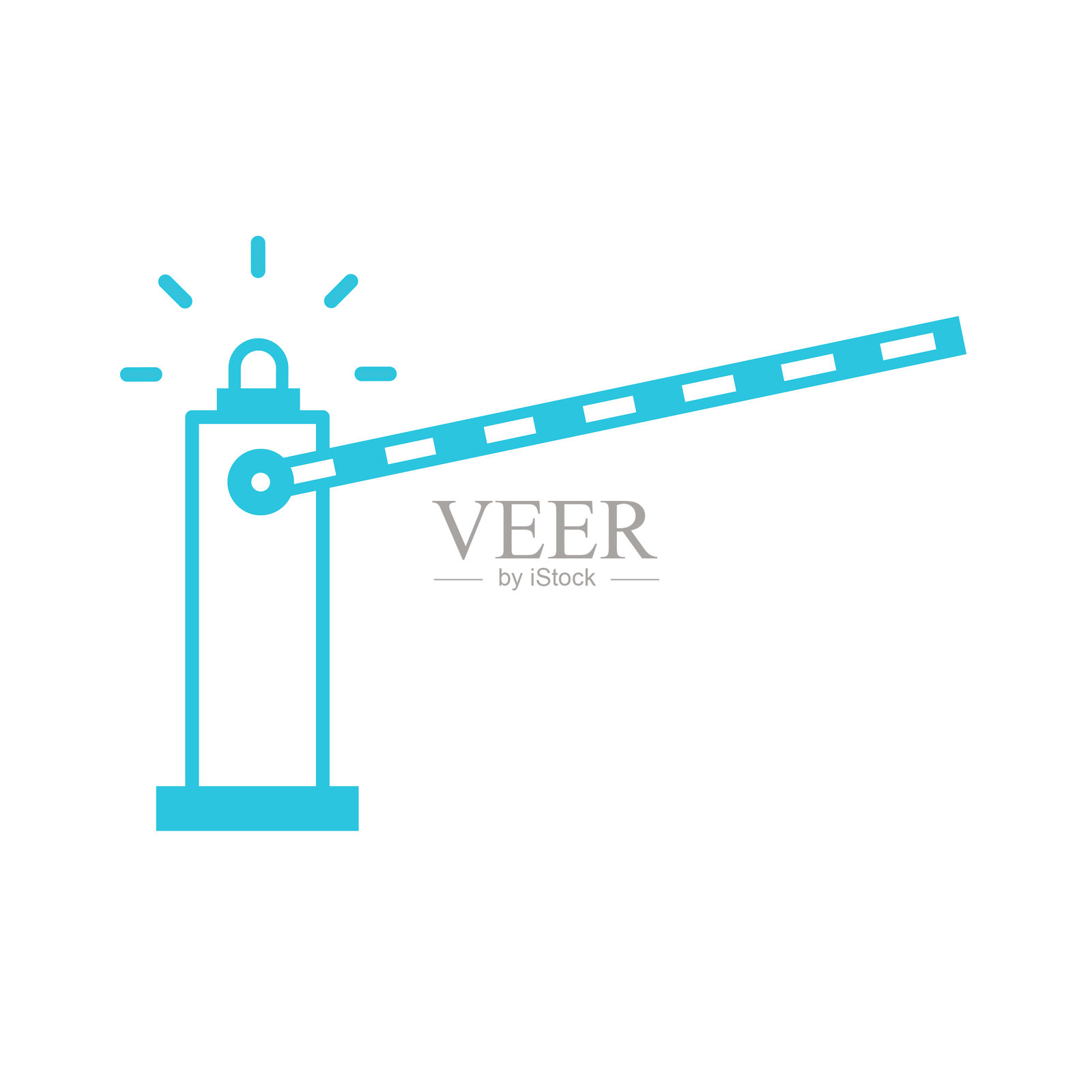 路径障碍图标。孤立在白色背景上。蓝色图标。插画图片素材