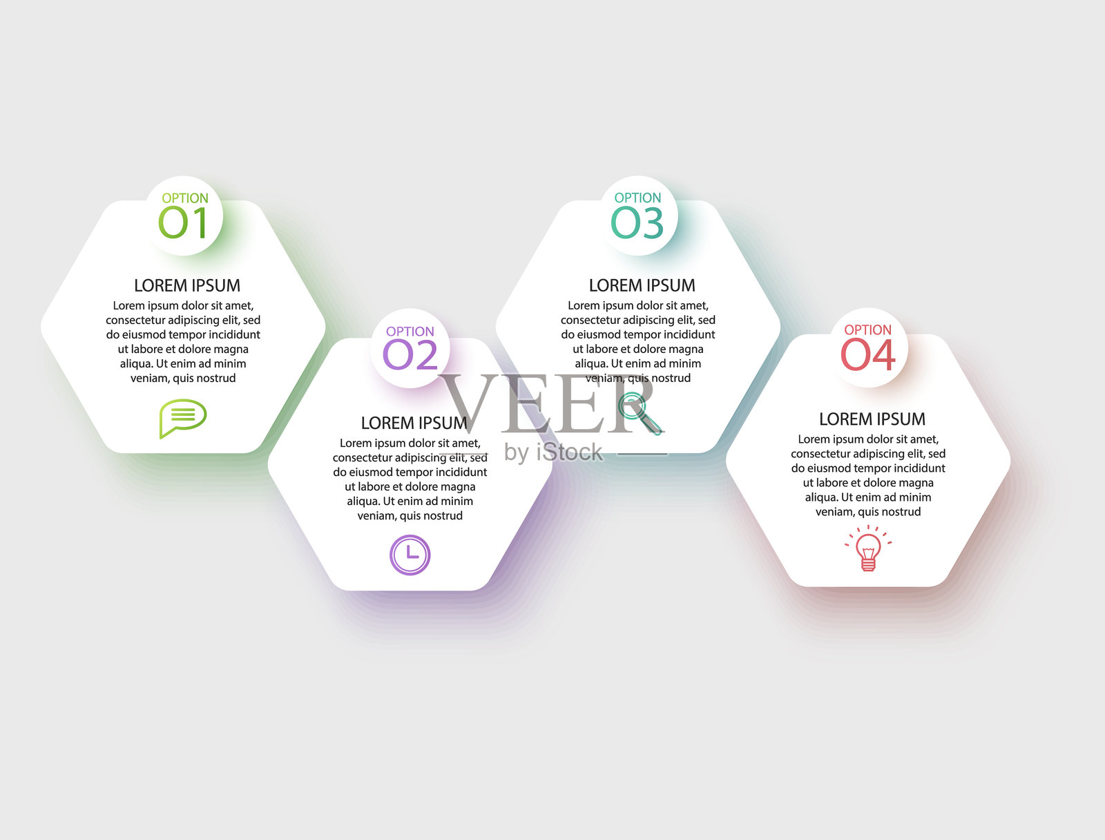 四种选项的信息图表演示模板插画图片素材