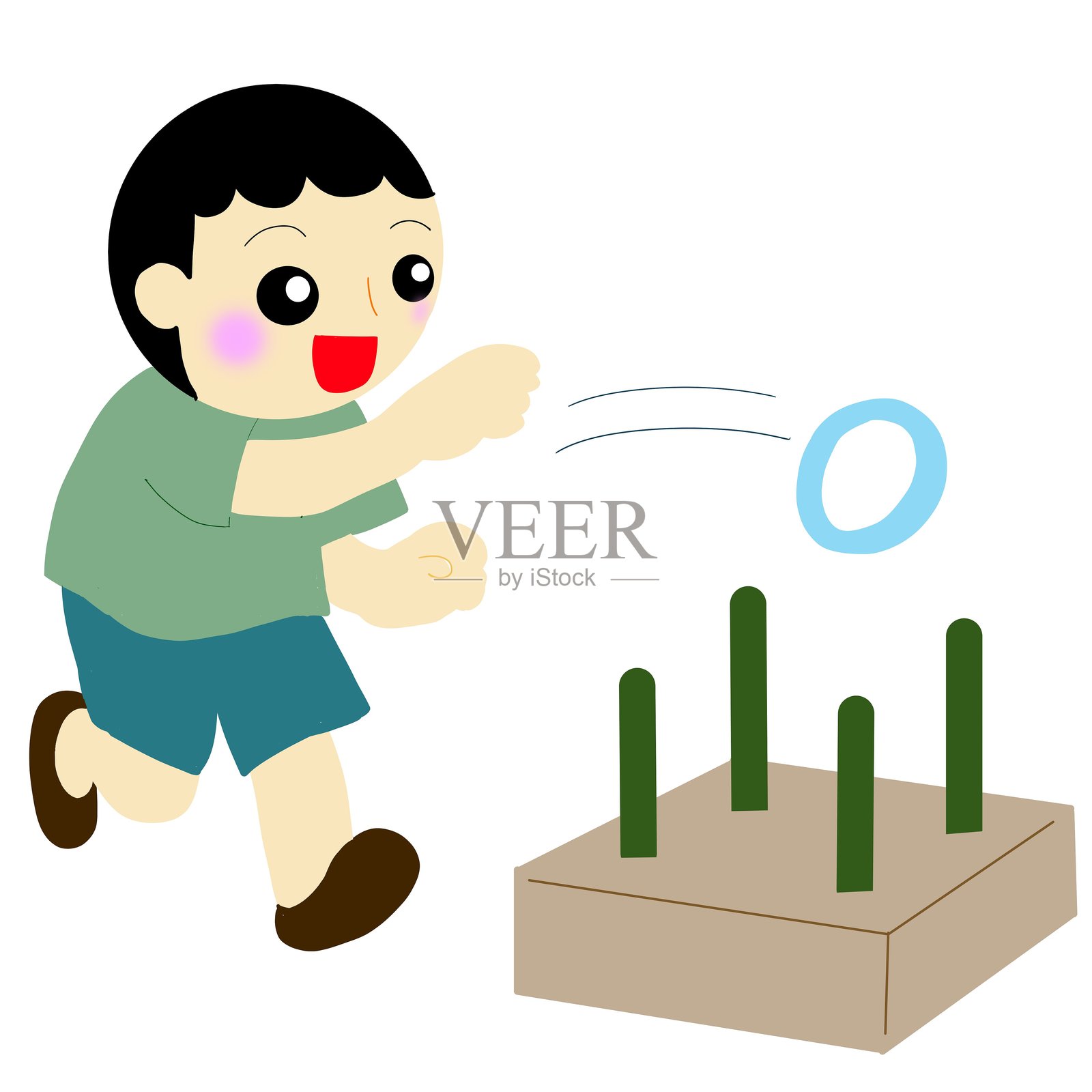 夏季节日的套圈游戏插画图片素材