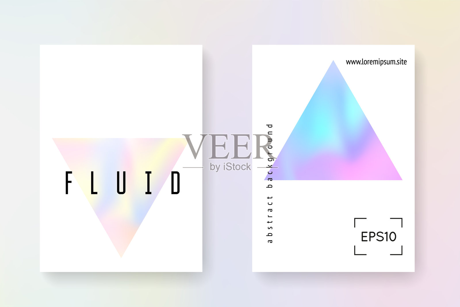 抽象海报。现代设计。全息图案。色彩缤纷的90年代插图。数字效果。全息背景。紫色极简传单。紫色抽象海报。插画图片素材