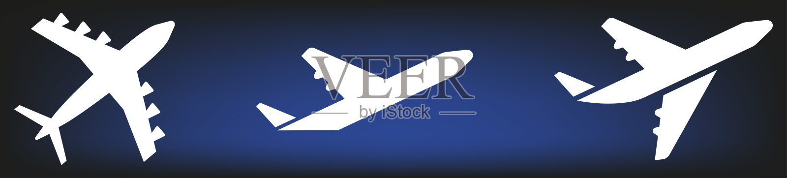 飞机图标集。飞机矢量标志。矢量插图。插画图片素材