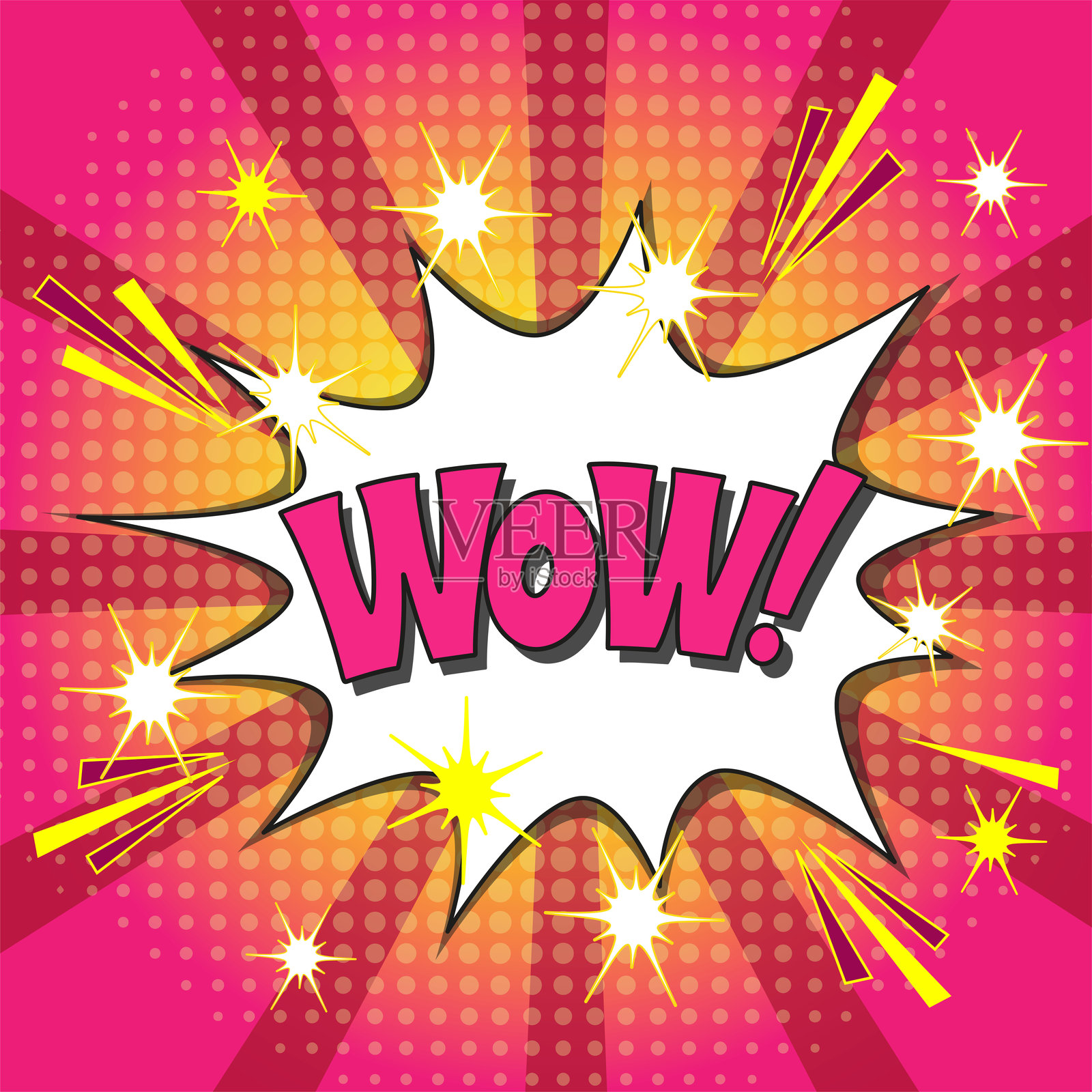 漫画字母“哇”插画图片素材