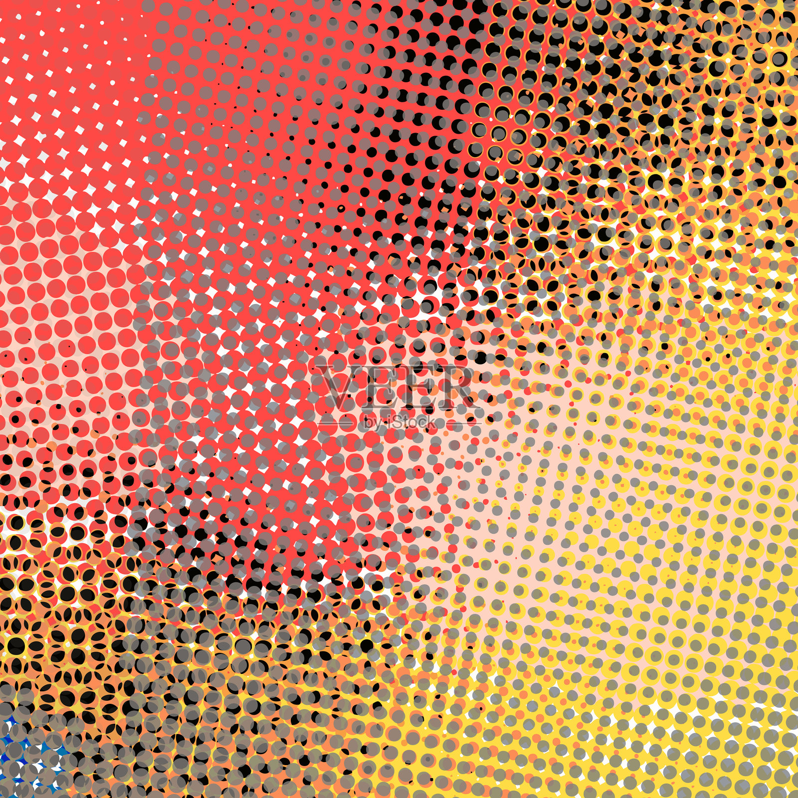 抽象波普艺术创意概念。五彩斑斓的波点复古漫画背景。卡通现代半色调图案。海报、卡片、促销横幅、空白气泡的设计。插画图片素材