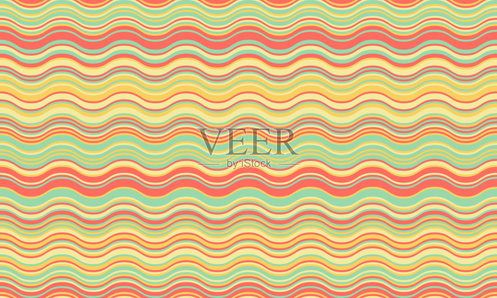 充满活力的波浪图案,带有复古感。非常适合用作背景、纺织品、网页设计,或为任何需要俏皮、有机质感的项目增添愉悦的氛围。插画图片素材