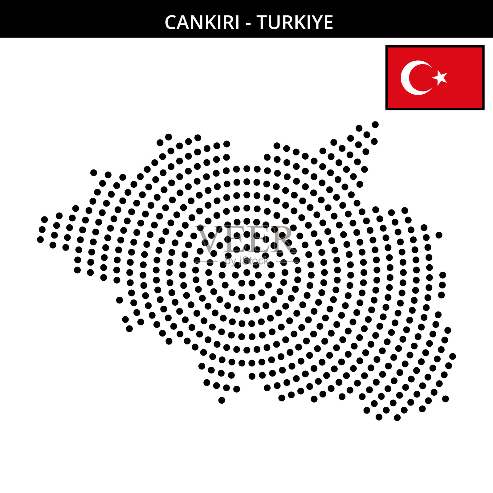 土耳其坎基里的大圆点状地图插画图片素材