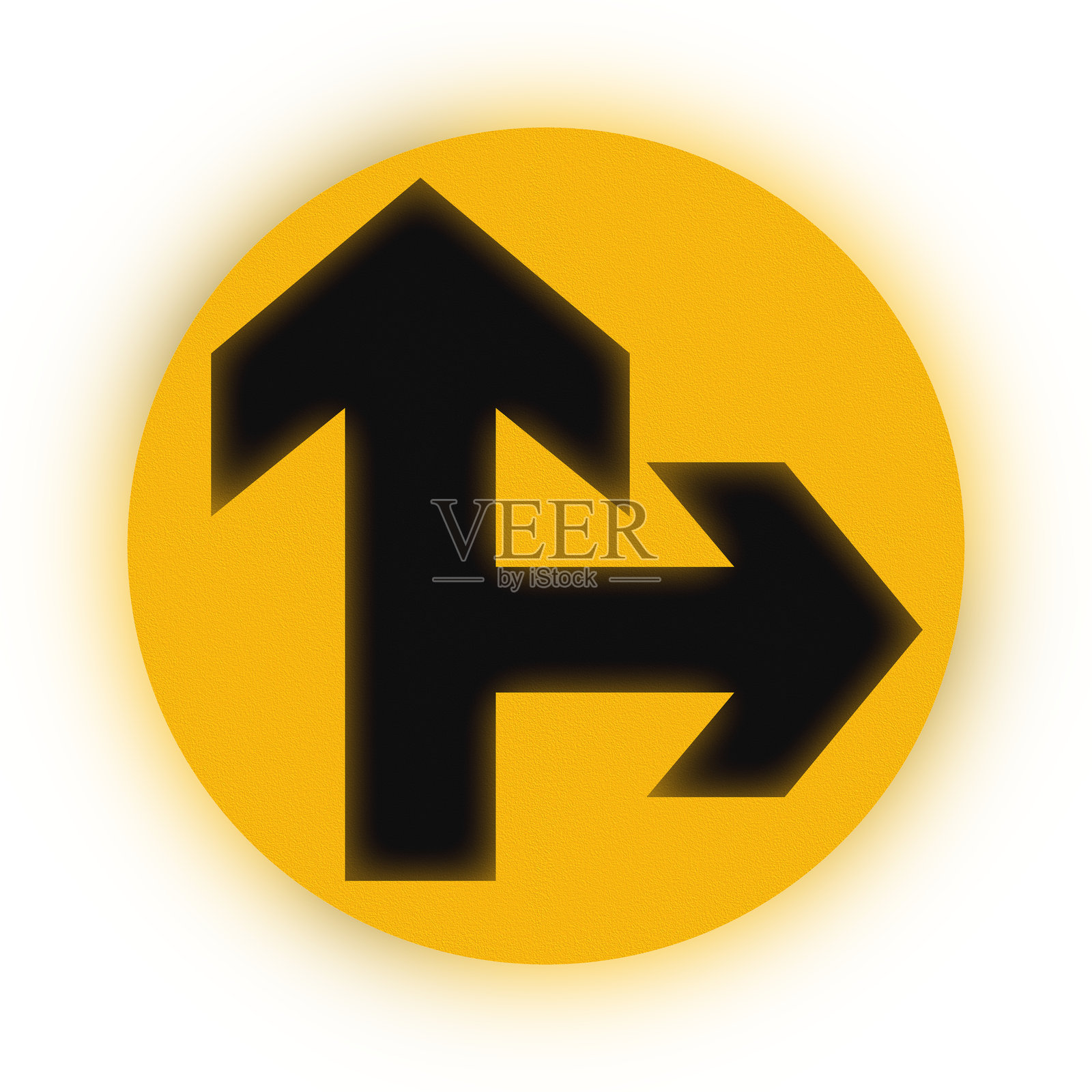 德国的交通信号 - 右侧和直行的黄灯插画图片素材