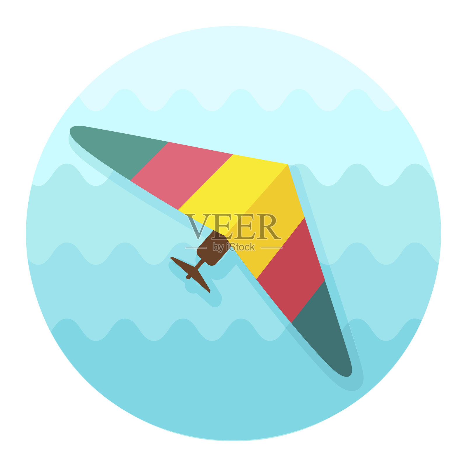 滑翔伞图标。夏季。假期插画图片素材