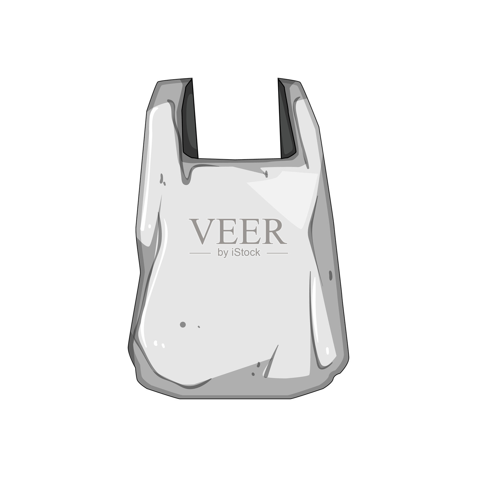 回收塑料购物袋卡通矢量插图插画图片素材