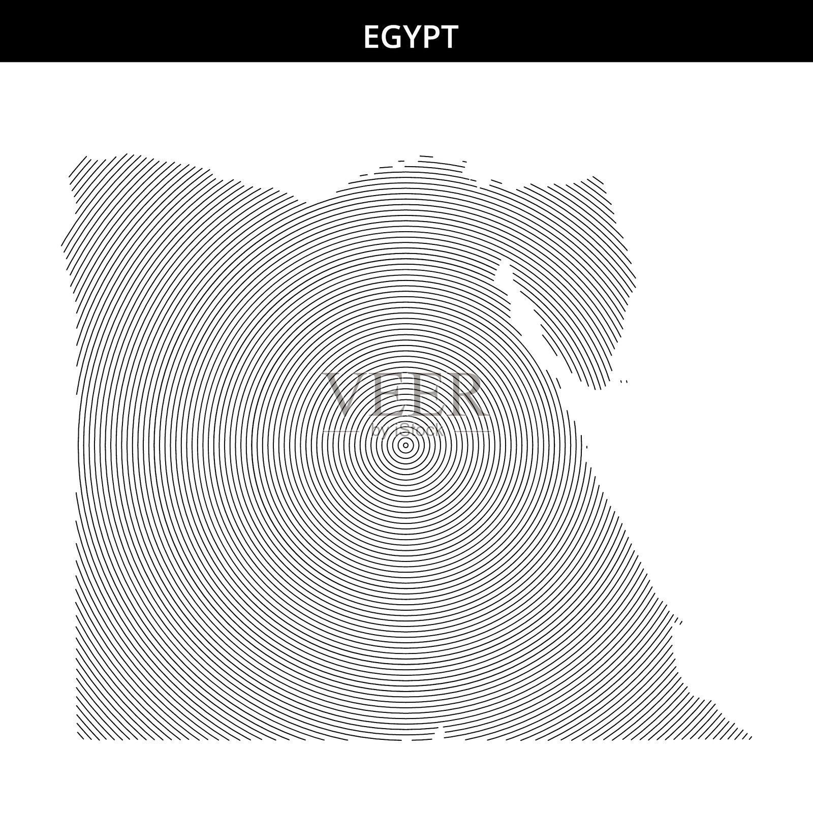 详细的埃及地图,突出圆形图案插画图片素材