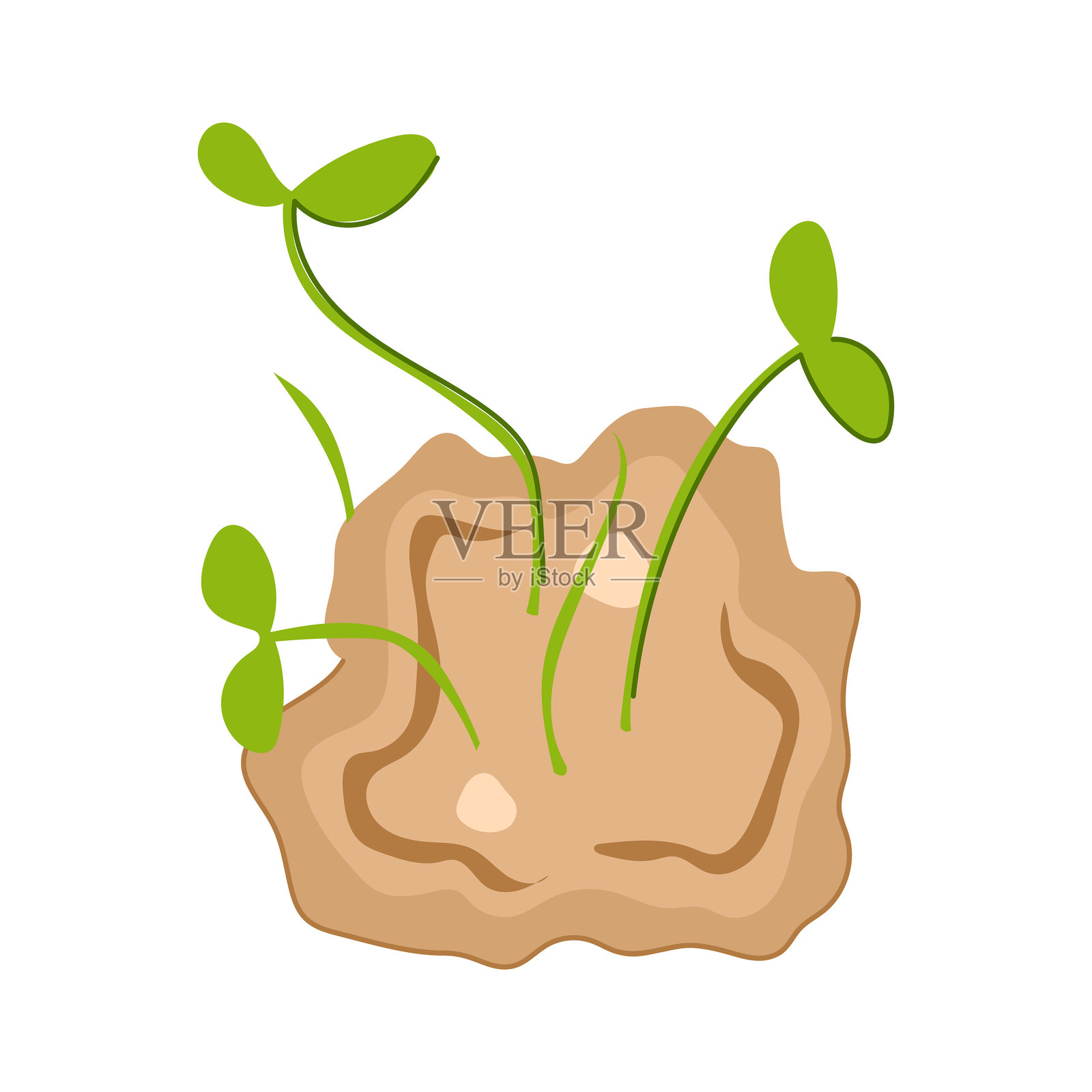 环保草种炸弹卡通矢量插图插画图片素材