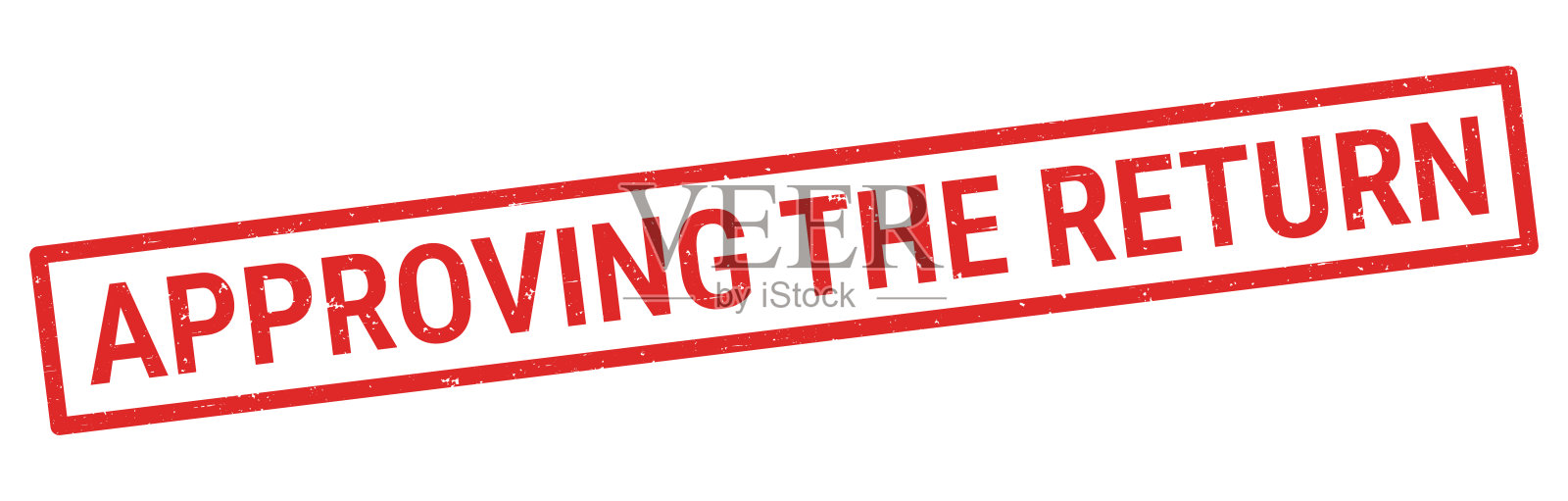 批准退货 - 红色橡胶印章在白色背景上插画图片素材