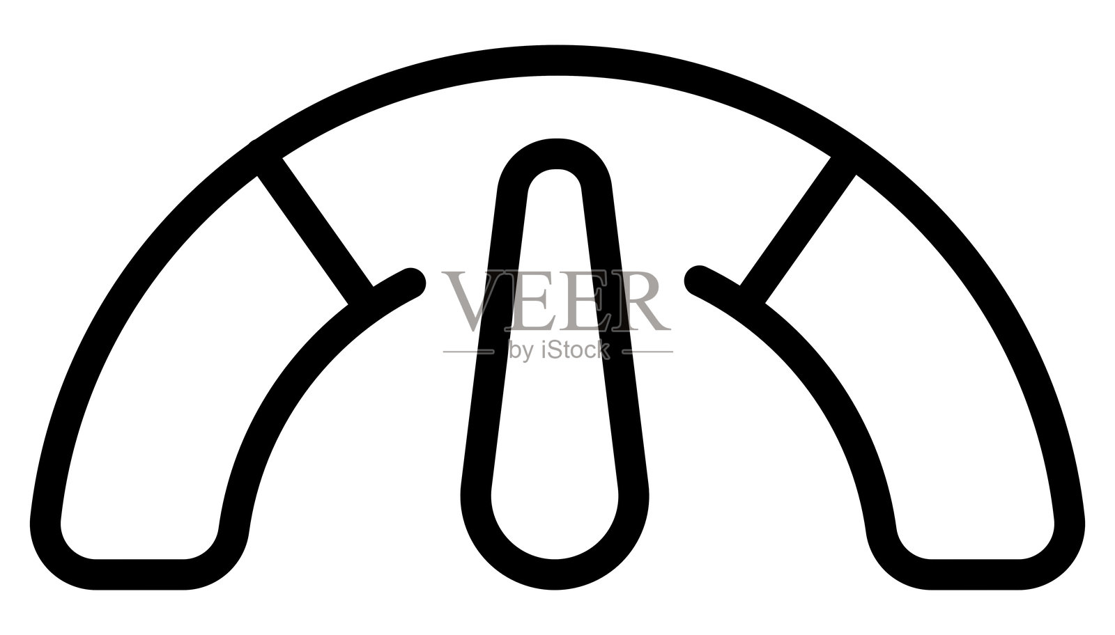 用户界面设计中的速度计图形轮廓插画图片素材