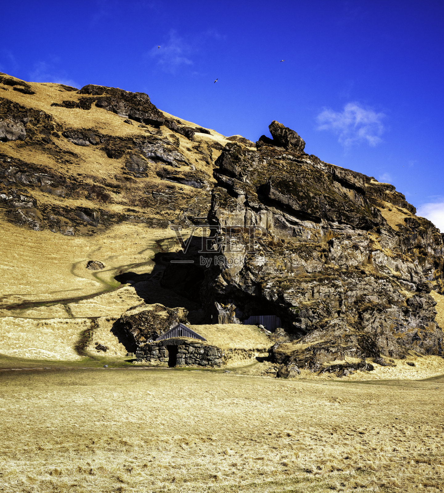 冰岛古老的石头房屋照片摄影图片