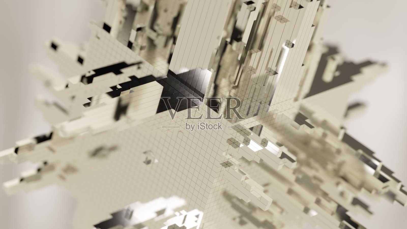 白色立方体结构在白色背景上缓慢旋转,展示复杂的几何图案和精致的细节,适合科技、建筑或抽象概念。照片摄影图片