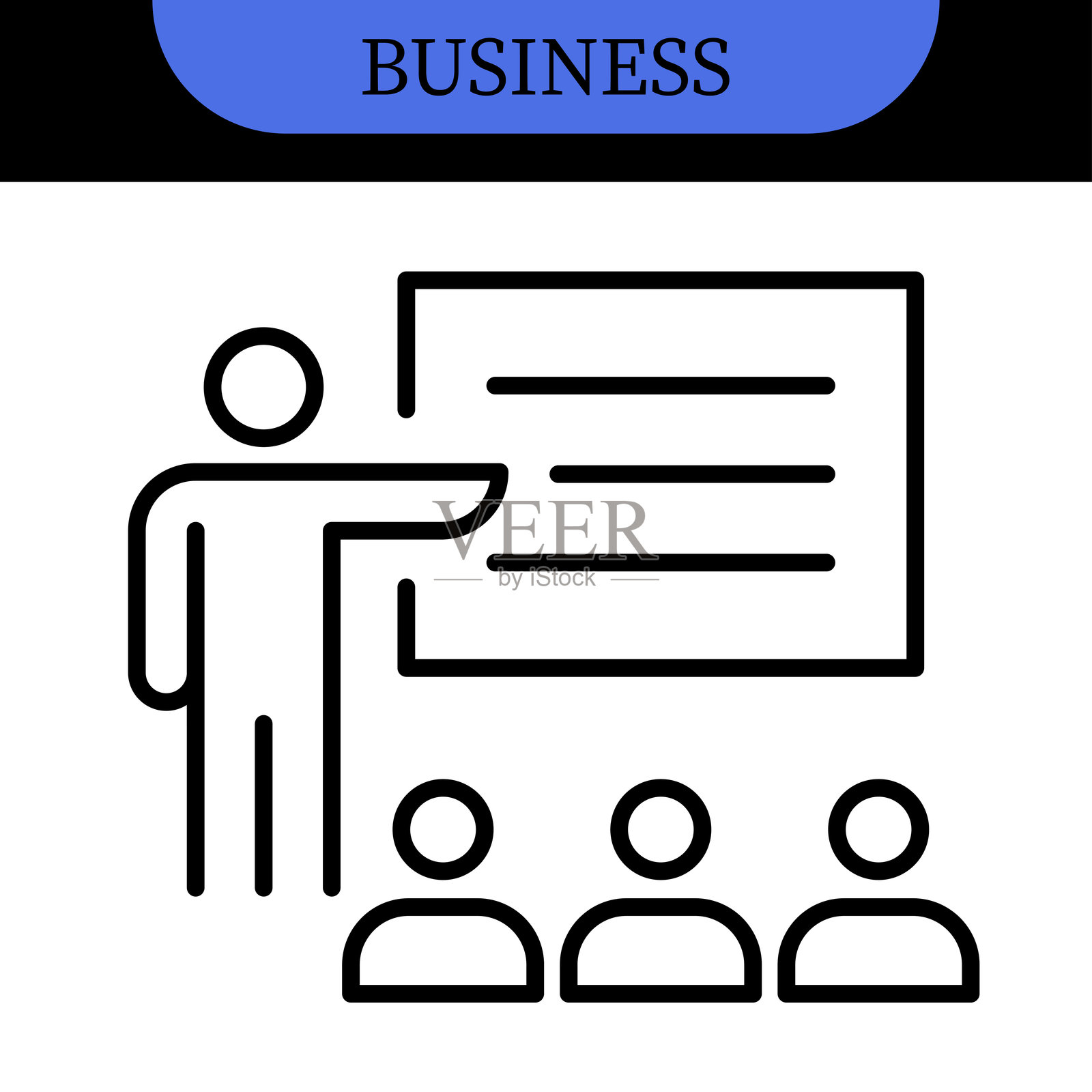 商务人士线条可编辑图标集插画图片素材