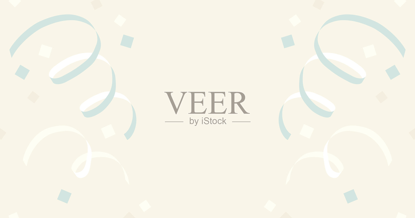 柔和的五彩纸屑和丝带背景,适合庆祝和公告的留白空间插画图片素材