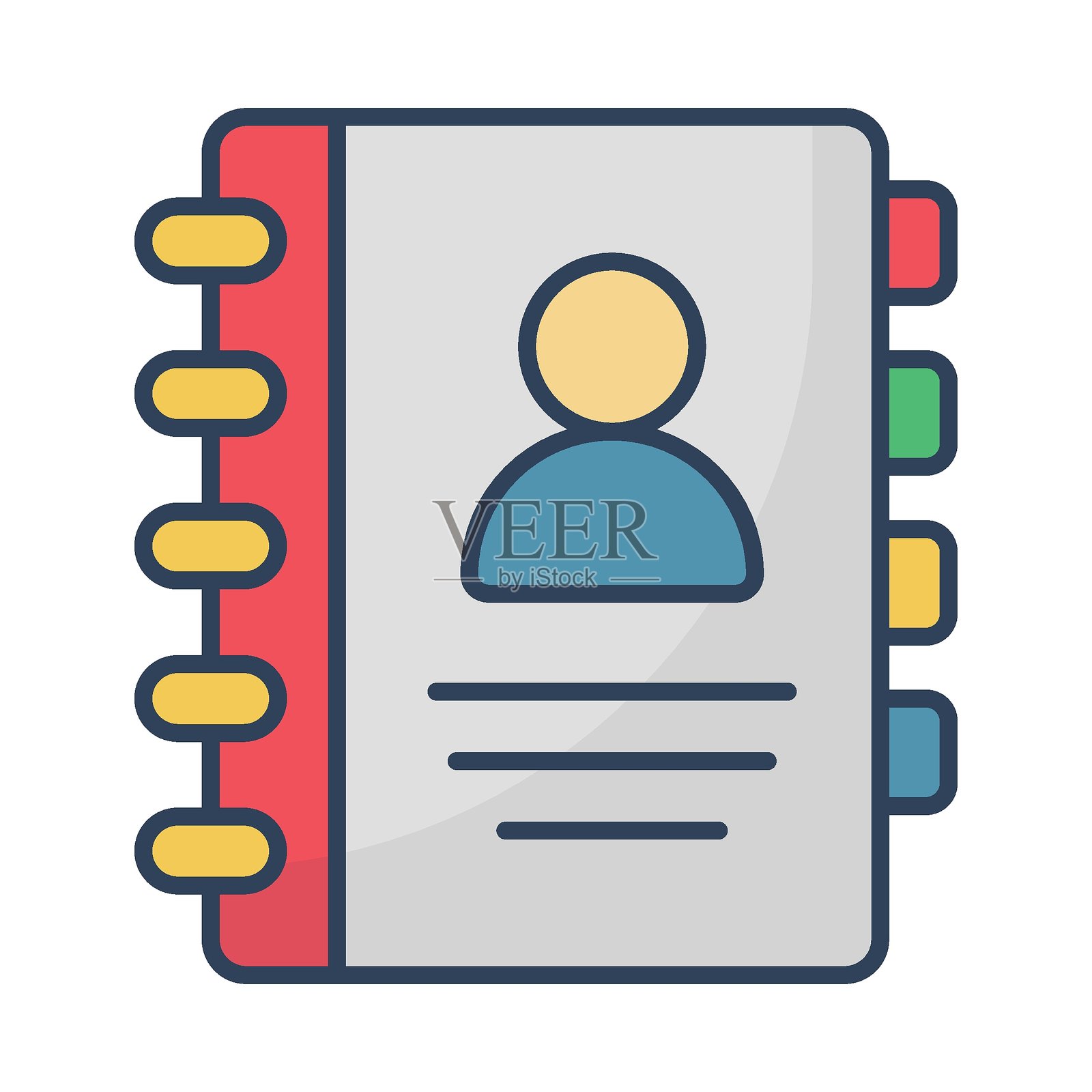 可轻松修改或编辑的地址簿矢量图标插画图片素材