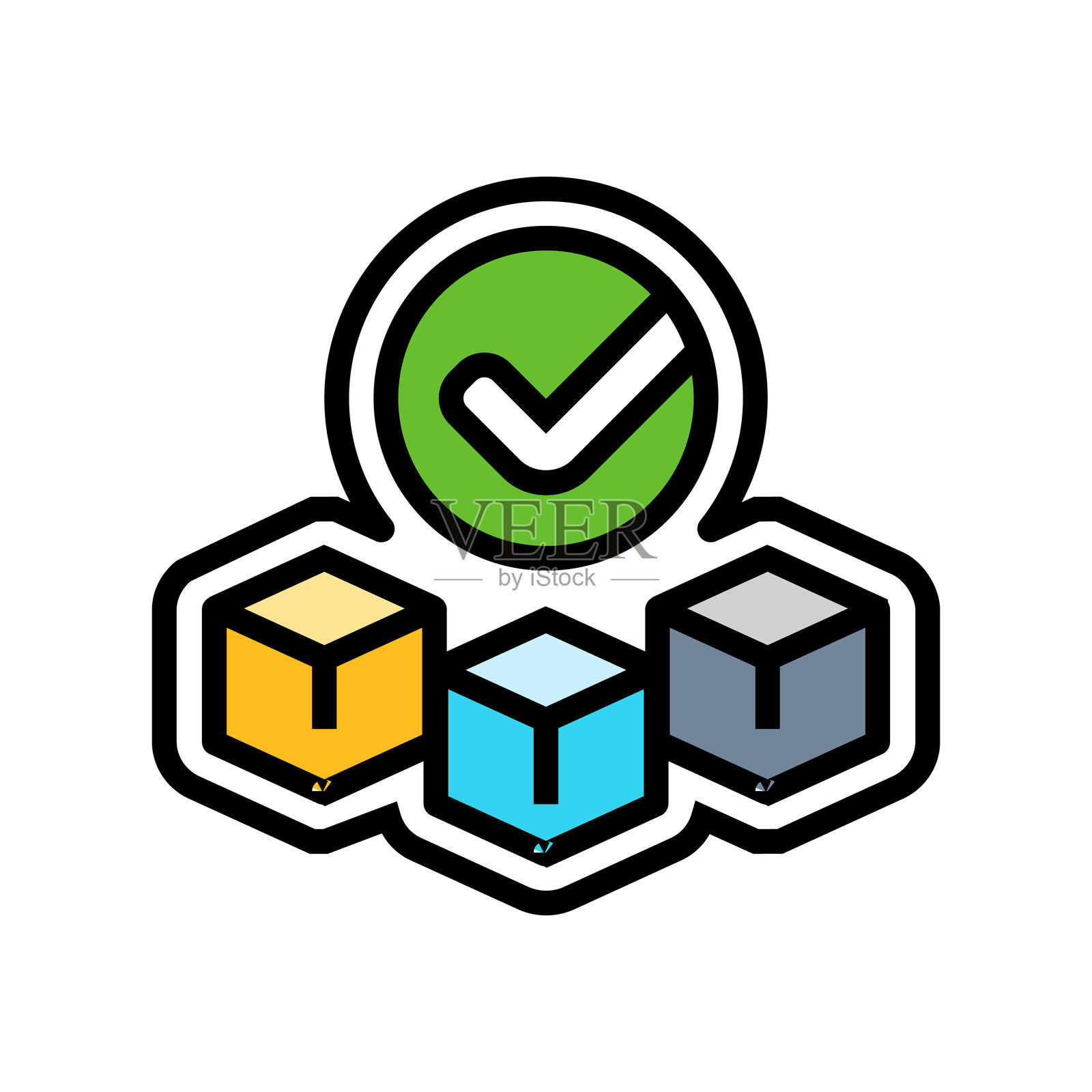 包含配饰的彩色图标矢量插图插画图片素材