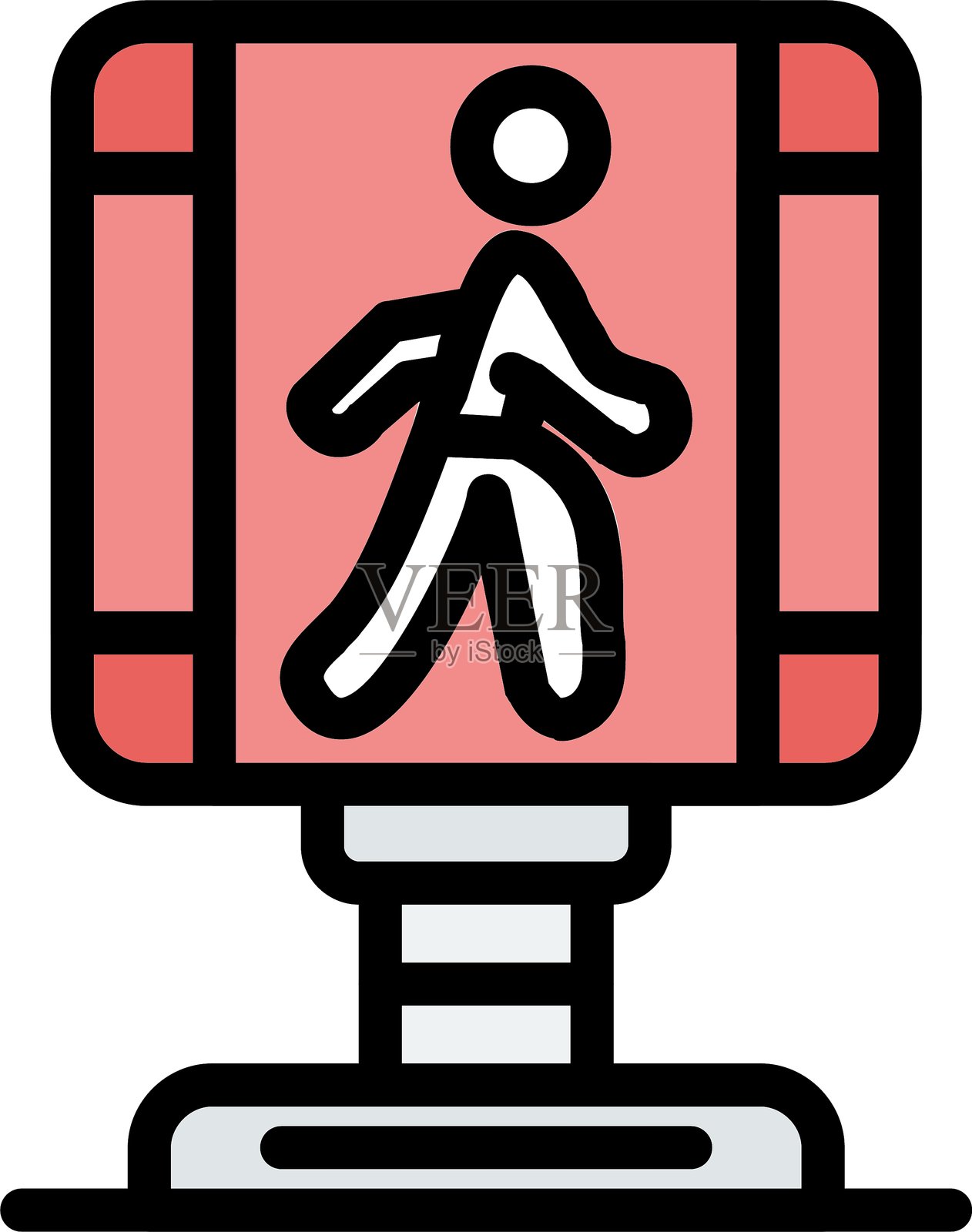 禁止入内标志线条填充图标插画图片素材