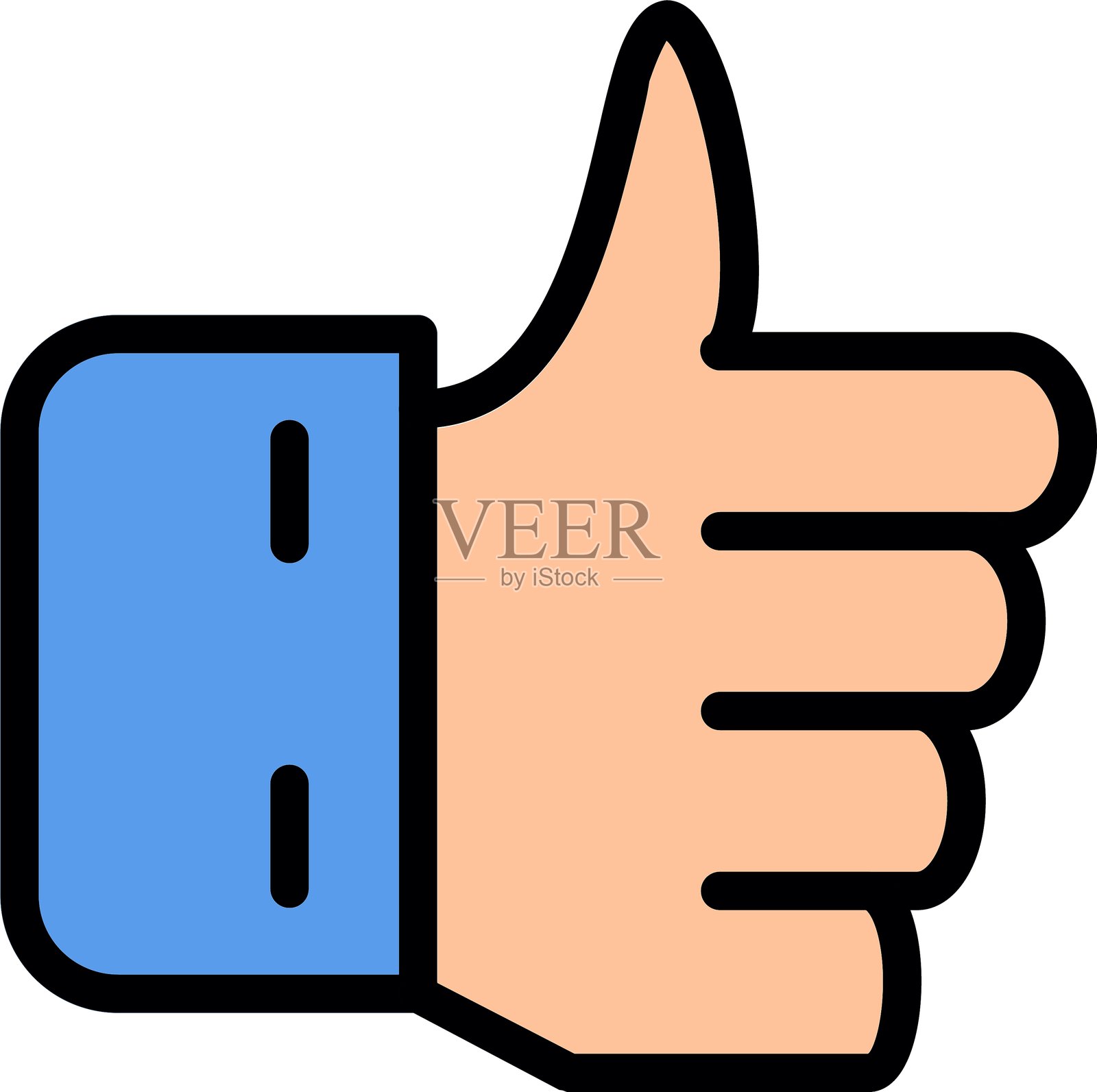 竖起大拇指的填充图标插画图片素材