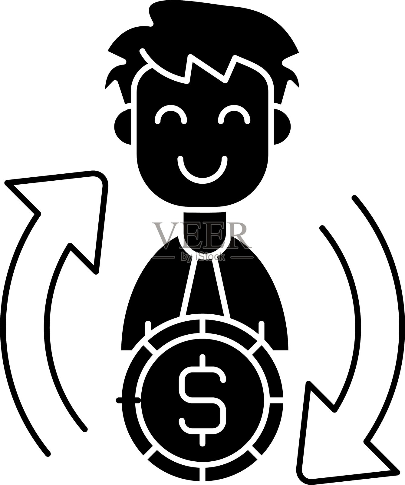 投资回报图标矢量元素插画图片素材