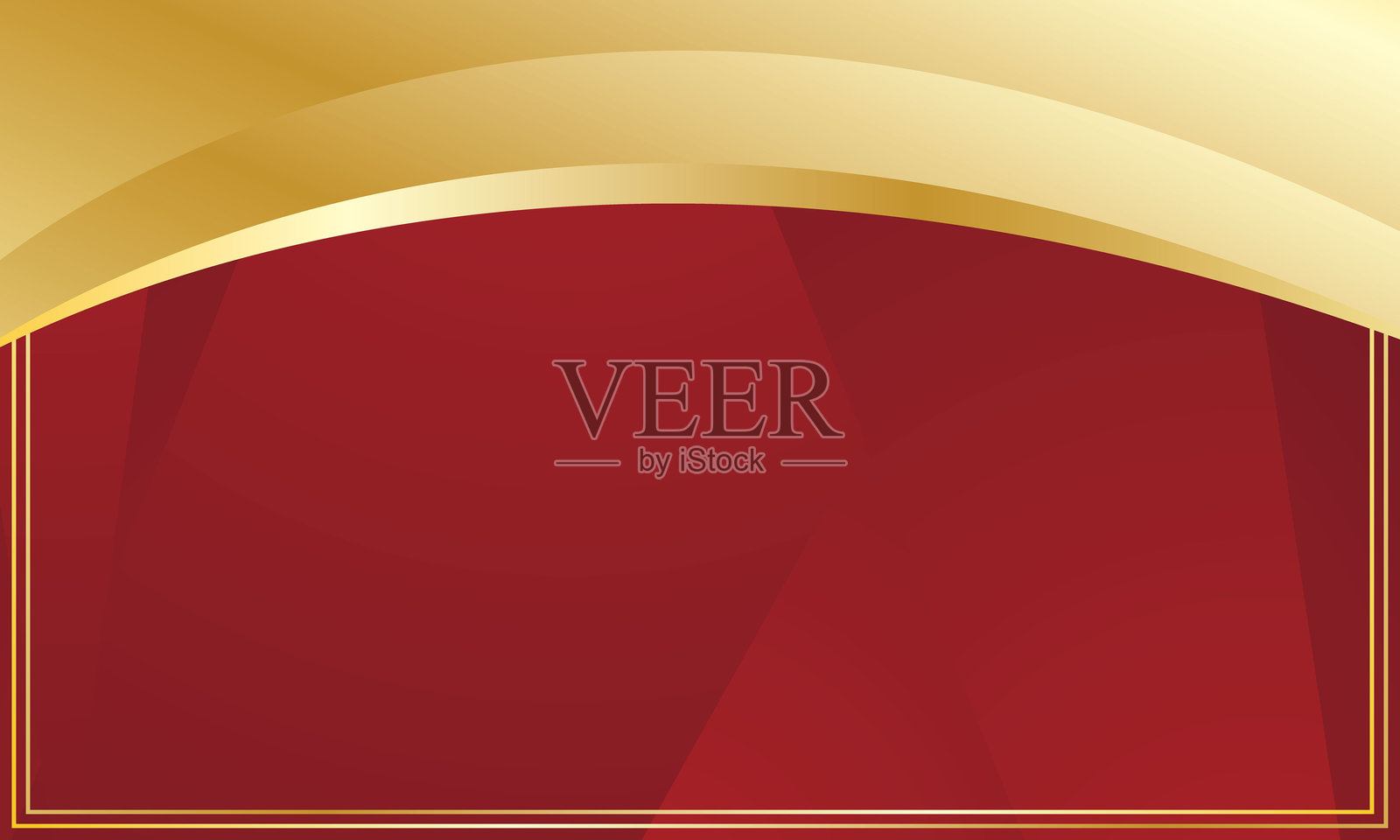 优雅的红色抽象背景,配有奢华的金色拱门,适用于证书插画图片素材