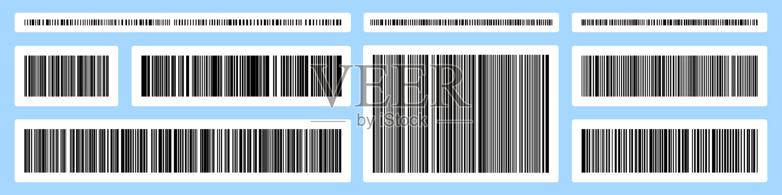 白色背景上的条形码。条形码条纹贴纸。条形码标签,顾客二维码。插画图片素材