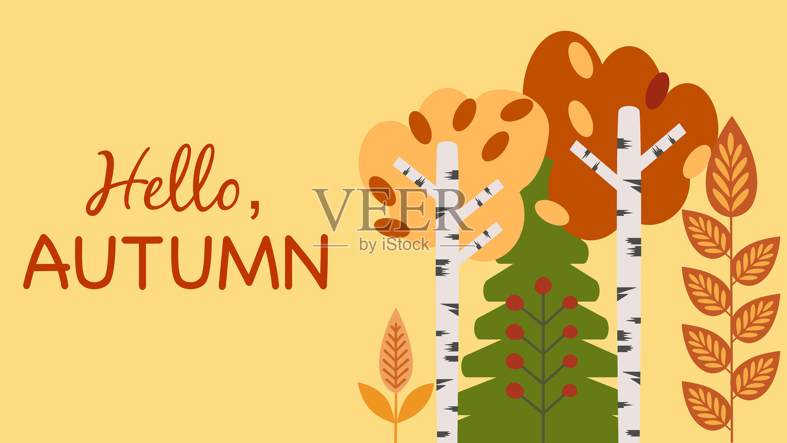 秋季背景插画图片素材