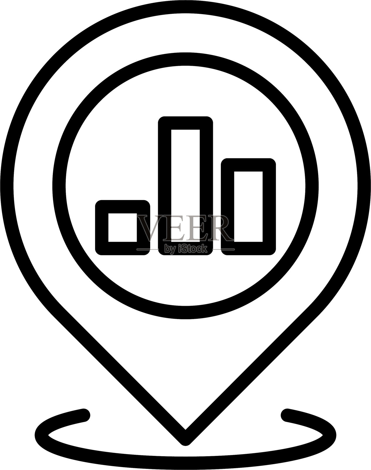 独特的图标将位置符号与数据或统计的表现结合在一起插画图片素材