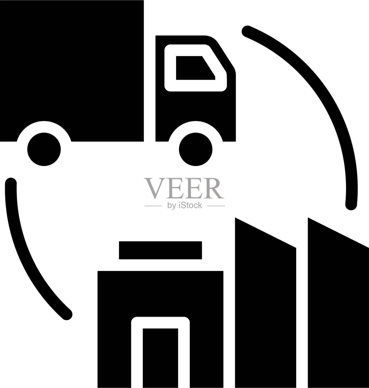 供应链物流的运输或分配概念象征着插画图片素材