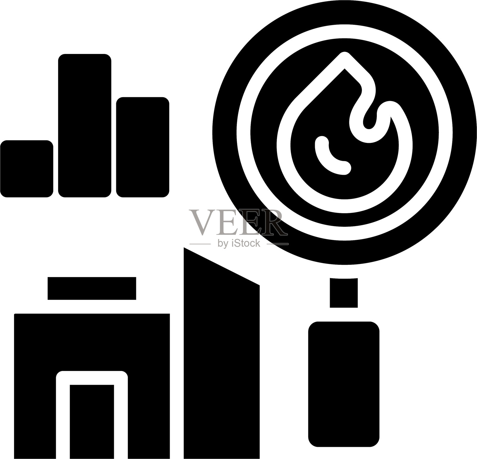 深入分析物业或资产的图标,通常强调绩效数据插画图片素材