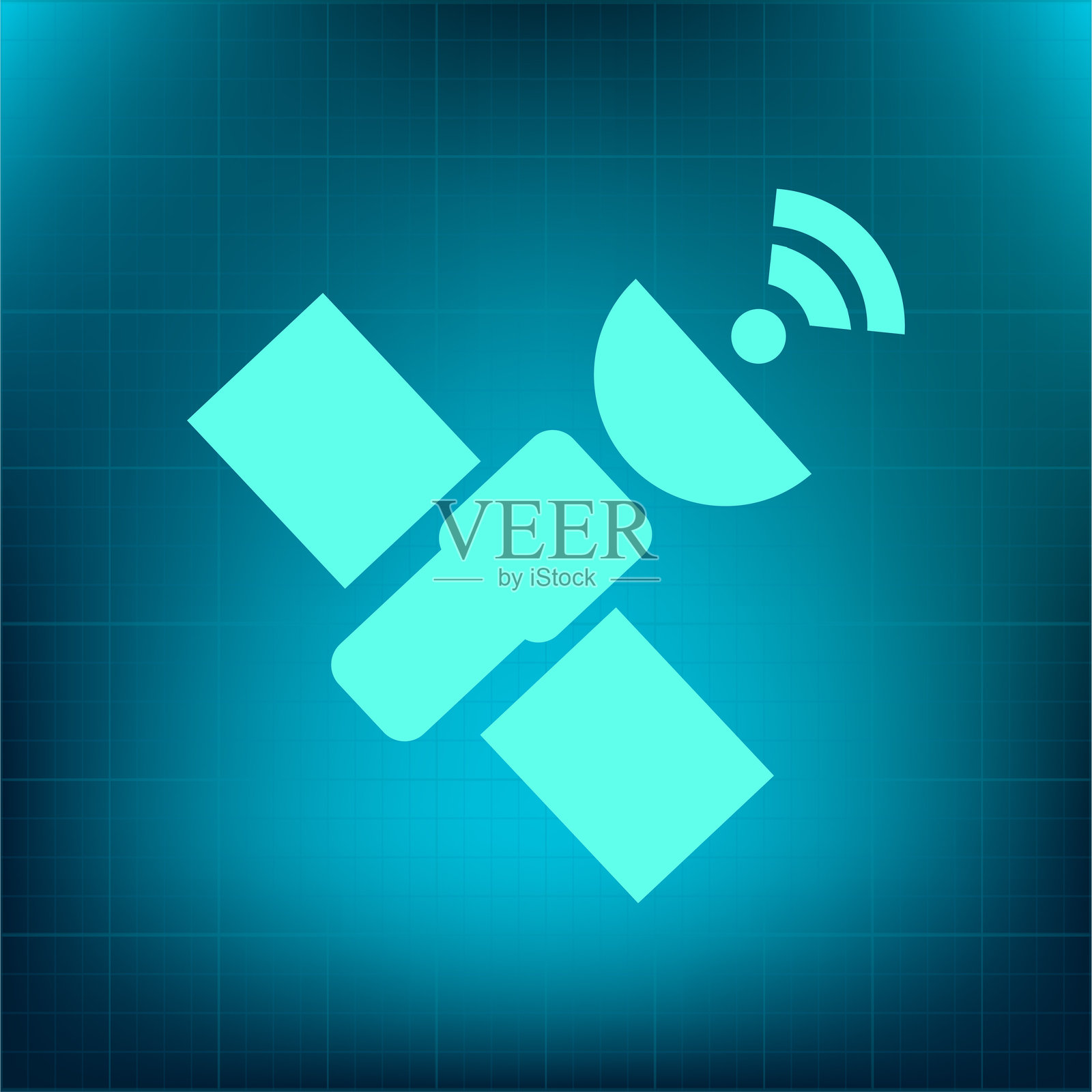 卫星天线竖立着插画图片素材