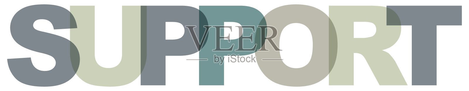 支持管理的名片文本。现代字母海报。彩色文字艺术标语图标。短语矢量印刷设计元素。插画图片素材