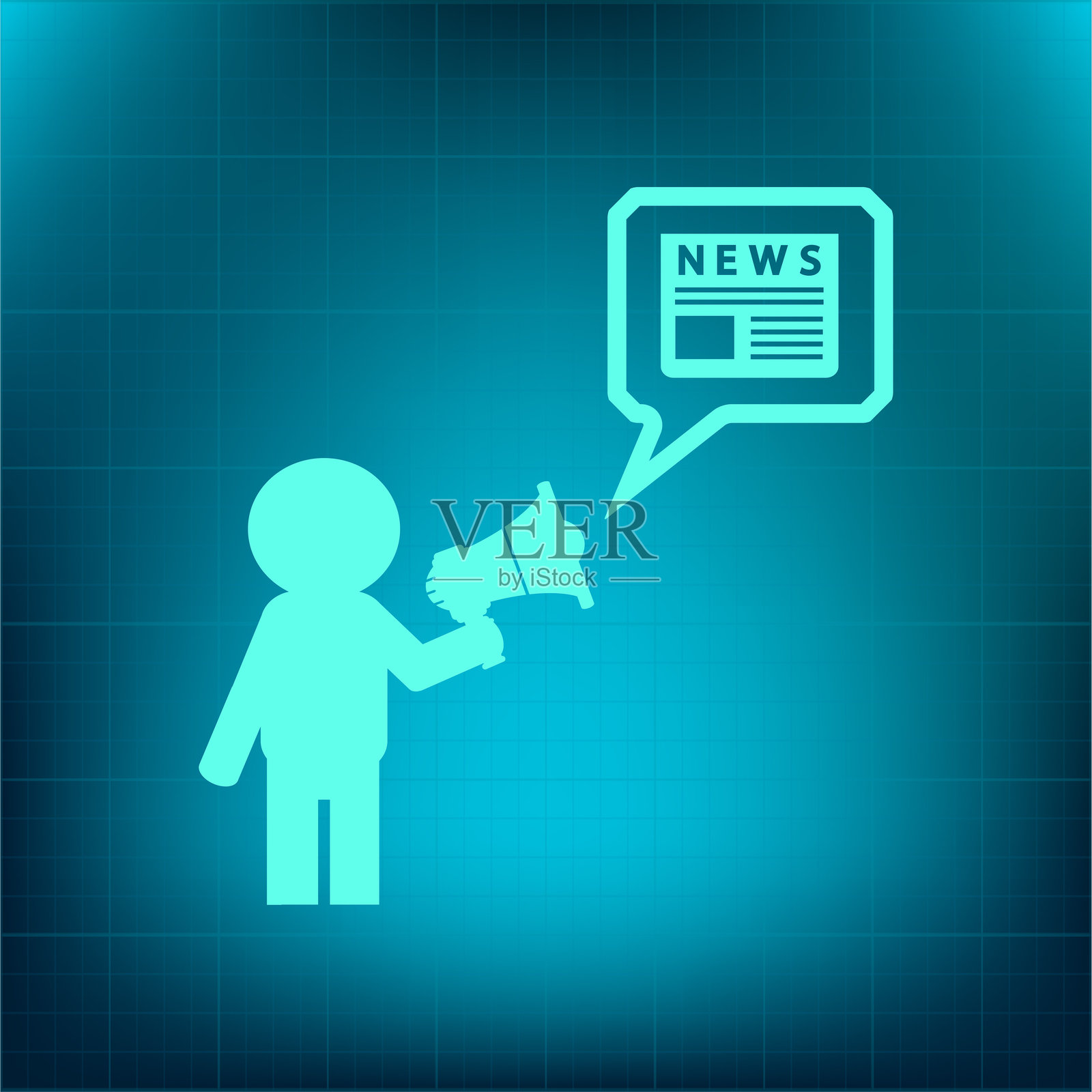 拿着扩音器的人插画图片素材