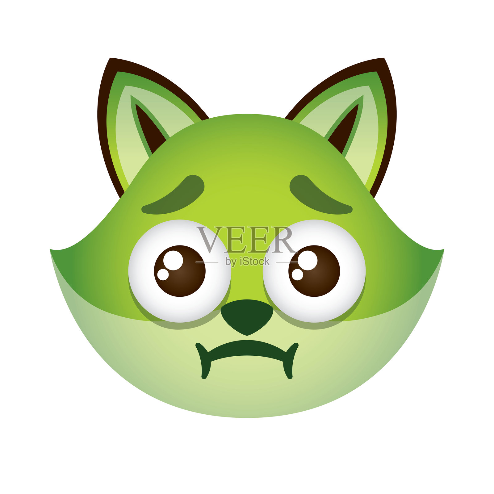 恶心的狐狸表情符号图标插画图片素材