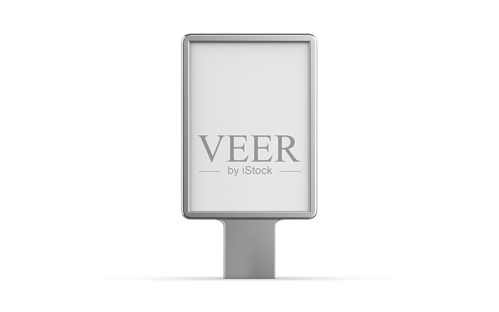 金属人行道海报标志架模型。落地式空白广告展示板模型。3D插图。照片摄影图片