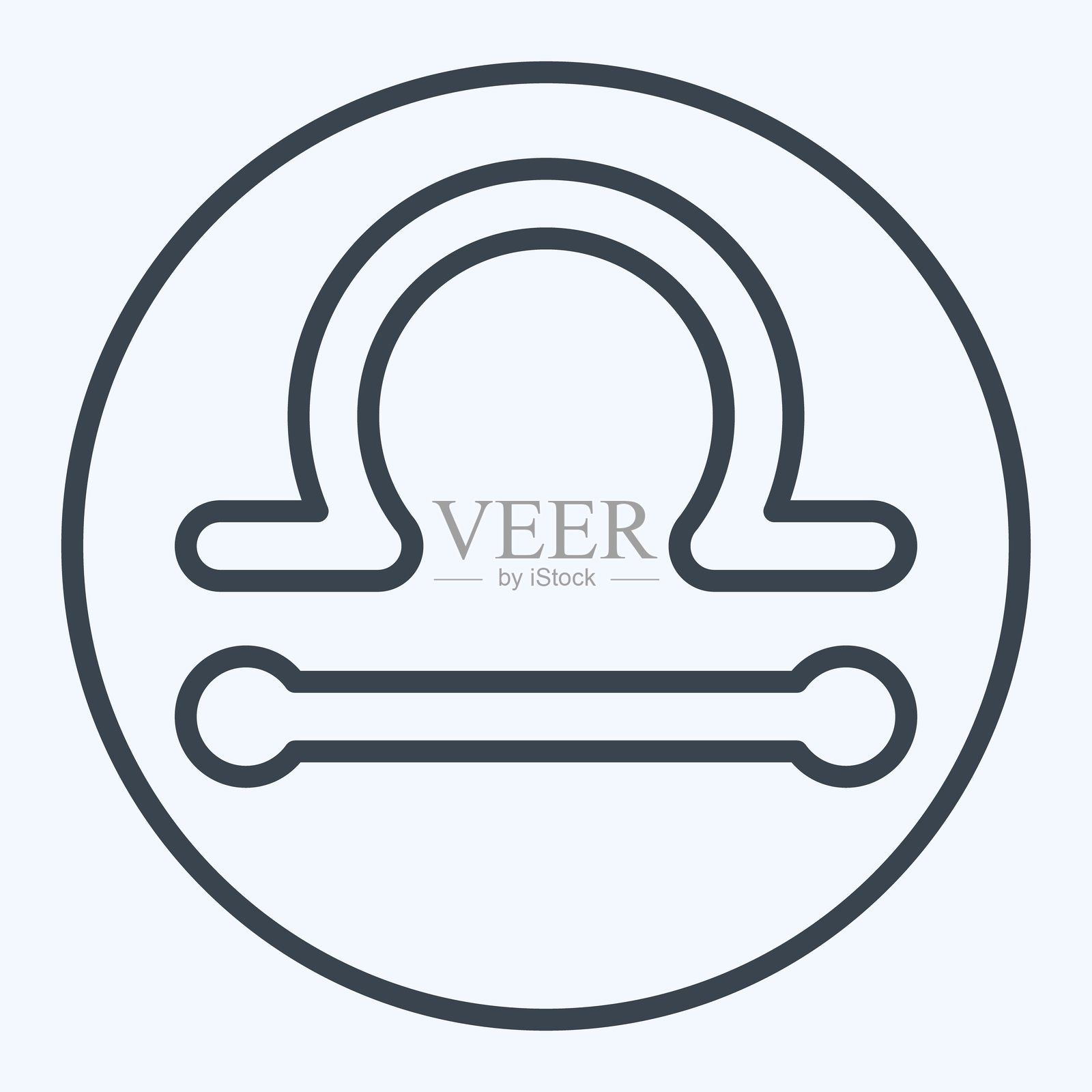 天秤座图标。与占星符号相关。线条风格。设计可编辑。插画图片素材