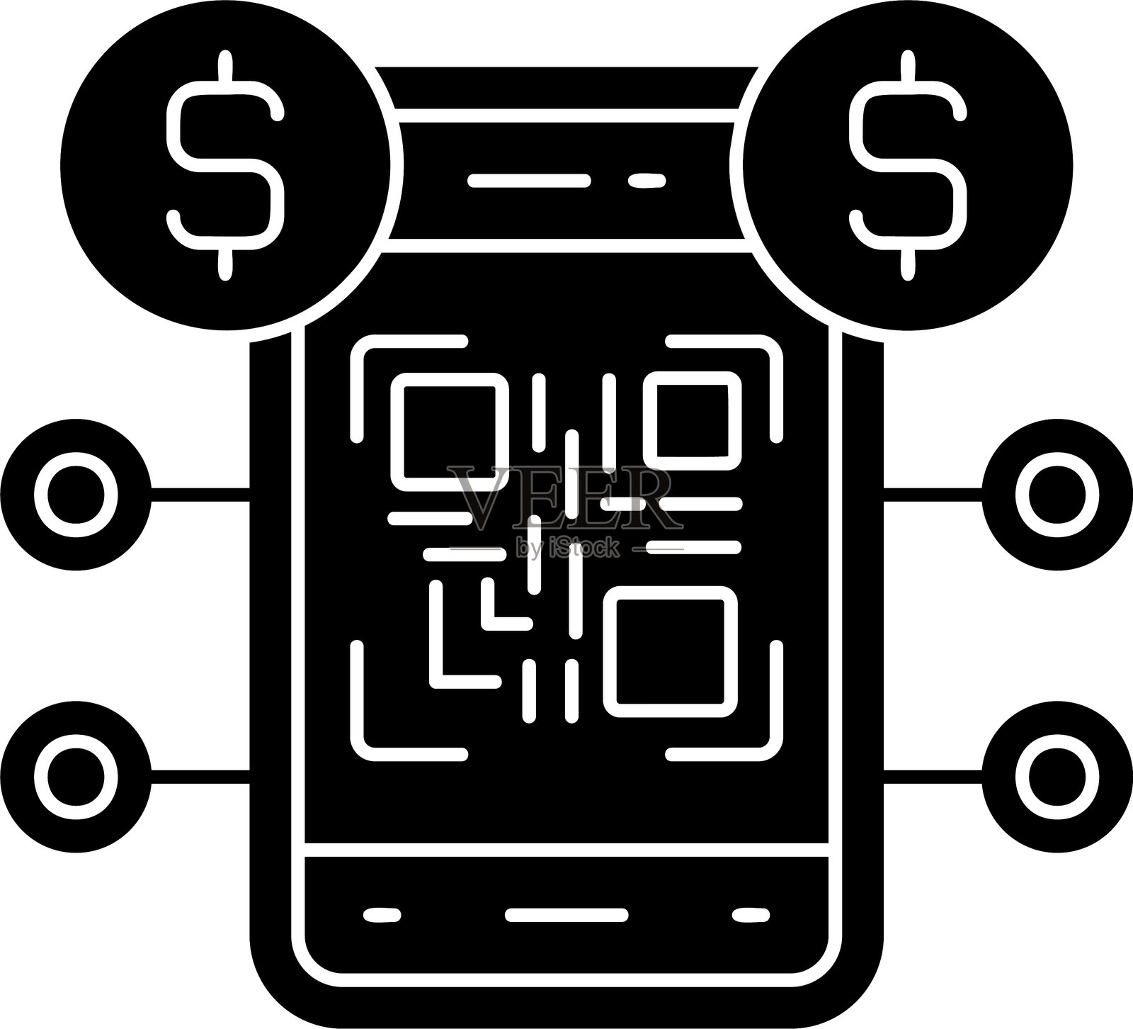 二维码支付图标矢量元素插画图片素材