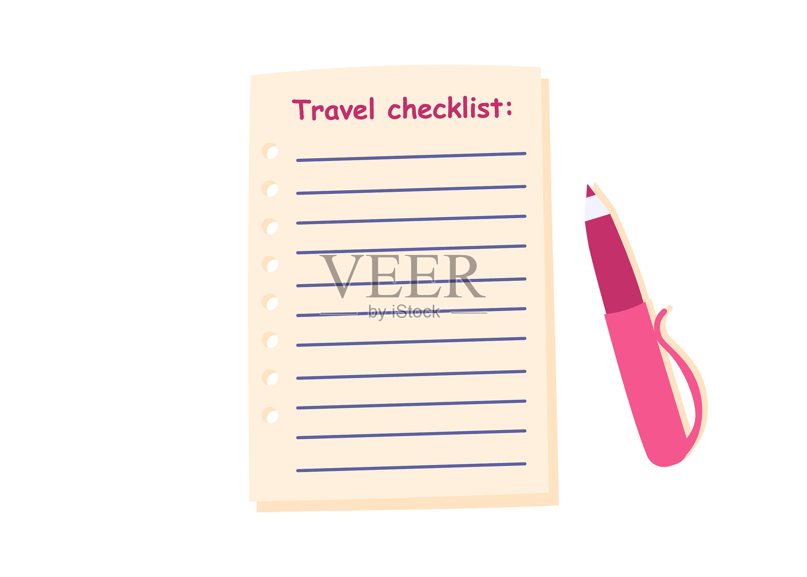 旅行清单插画图片素材